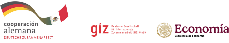 Logos organizadores completos: Cooperación Alemana, GIZ y Secretaría de Economía